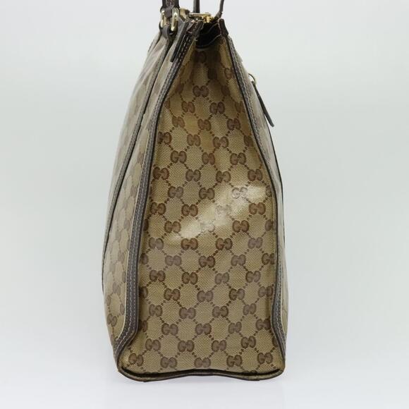 GUCCI GG Crystal Tote Bag Coated Canvas Beige Gold - Picture 4 of 12